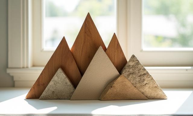 A unique, elegant mountain-themed sculpture crafted from natural materials